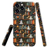Case Compatible With Iphone 16 Pro Max,Scratch Resistant Hybrid 2-Layer Hard Shell Bright Phone Case,Spooky Ghosts On Bookshelf Halloween