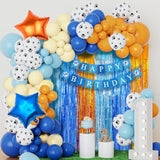 Blue Dog Party Pack Foil Curtains, Banner, 22 Balloons, & Photo Booth Props