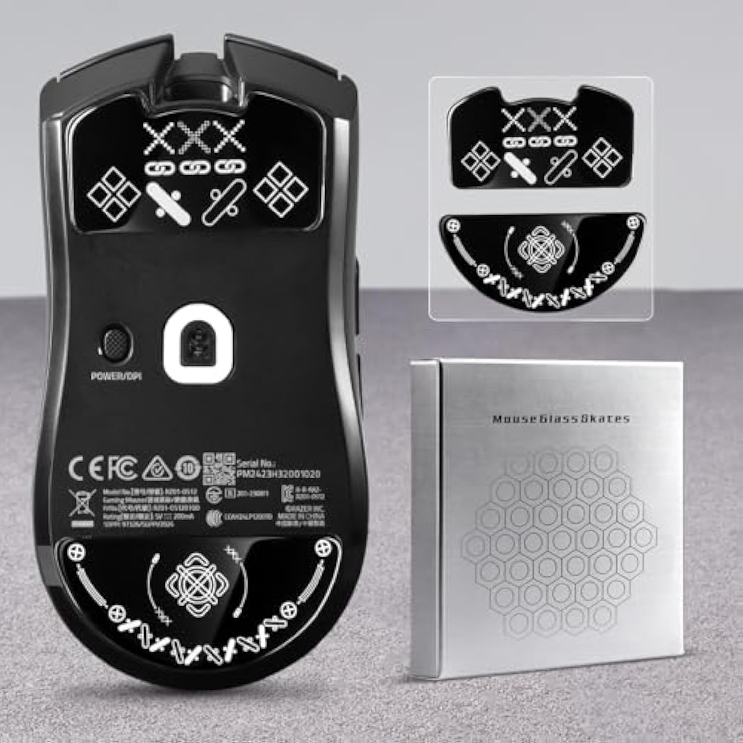 Glass Mouse Skates For Razer Viper V3 Pro Mouse Feet Pads Smooth Durable Slim 2.5D Curved Edge Game Mouse Feet Replacement Accessories (Printing Pattern)