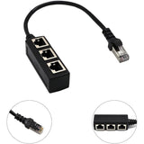 Rj45 Lan Ethernet Network Distributor Splitter 1 Male To 3 Female Socket Port