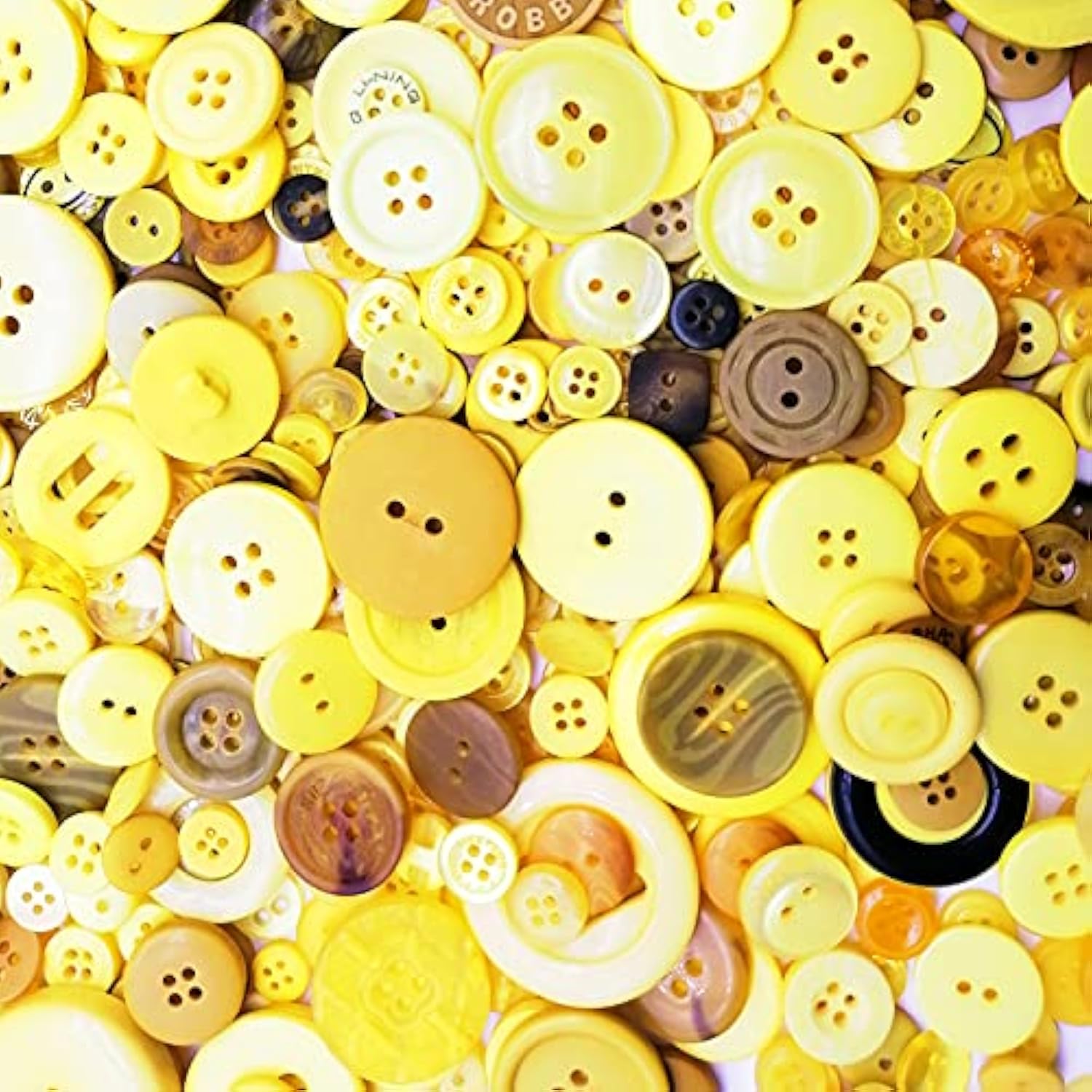 600-700Pcs Yellow Buttons For Crafts Bulk Yellow Craft Buttons Assorte