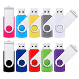 Usb Flash Drive 8Gb (10 Pcs) Usb 2.0 Swivel Memory Stick Thumb Drive Pen Drives Jump Drive For Data Storage, File Sharing(10 Pack,Multi-Color) (8Gb)