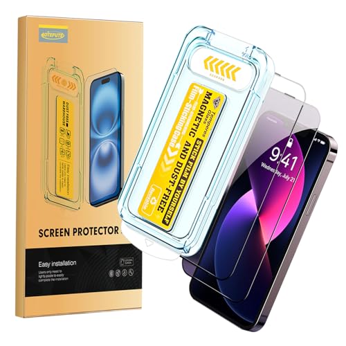[2-Pack] Screen Protector for iPhone 16 (6.1 inch) - 9H Hardness, Anti-Fingerprint, Magnetic Auto-Install, Bubble-Free Installation, Ultra-Clear