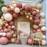 Dusty Rose Balloon Arch Kit: Blush, Nude, Mauve, Beige & Gold Garland