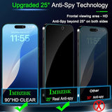 [Auto-Dust Removal] 3 Pack Privacy Screen Protector For Iphone 17 Pro [6.3 Inch] Anti Spy Private Accessories, Case Friendly Film, Military Grade Tempered Glass 3 Camera Lens Protector
