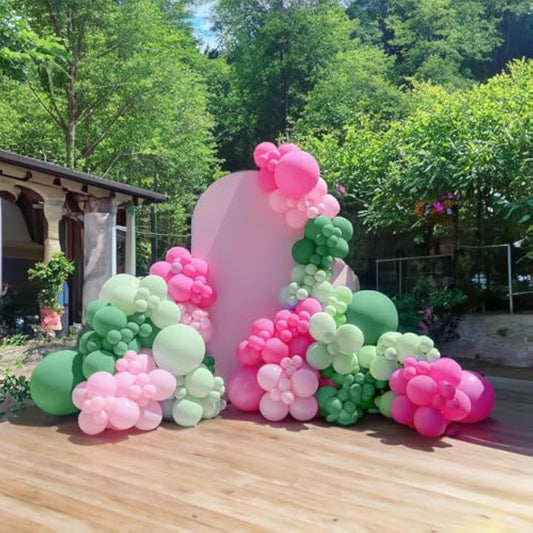 Pink And Green Balloon Arch Garland Kit 154Pcs Sage Green And Pastel Pink Balloons For Girls Baby In Bloom Baby Shower Woodland Safari Wild One Baptism Birthday Summer Tropical Party Decorations