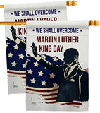 Martin Luther King Quote Wall 2 Pcs Banner Flag Garden Room Decorations Outdoor Tapestry Grave Yard Signs We Shall Overcome African American, Black History Month Gifts Made in USA
