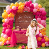 Yellow And Pink Balloon Garland Arch Kit- Double Stuffed Baby Pink Peach Balloons Different Sizes Pastel Coral Balloons For Birthday Spring Baby Shower Wedding Flower Fairy Party Decorations