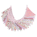 Pink Triangle Bunting Banner: 36 Cotton Flags, Party Wedding Decor