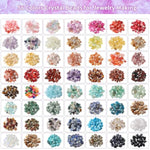 1800Pcs 56 Colors Crystal Beads, Ring Making Kit, Gemstone Chip Beads Irregular Natural Stone With Jewelry Making Supplies For Diy Craft Bracelet Necklace Earrings, Craft Gifts