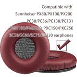 Replacement Ear Pads Compatible With Sennheiser Px80/Px100/Px100Ii/Px200, Pc30/Pc36/Pc130/Pc131 Headphones, Replacement Ear Pads Made Of Protein Leather And Memory Foam (Red)
