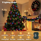 Battery Operated Christmas Lights, 100 Led 34Ft C6 String Lights With 8 Modes, Auto Timer, Waterproof For Indoor Outdoor