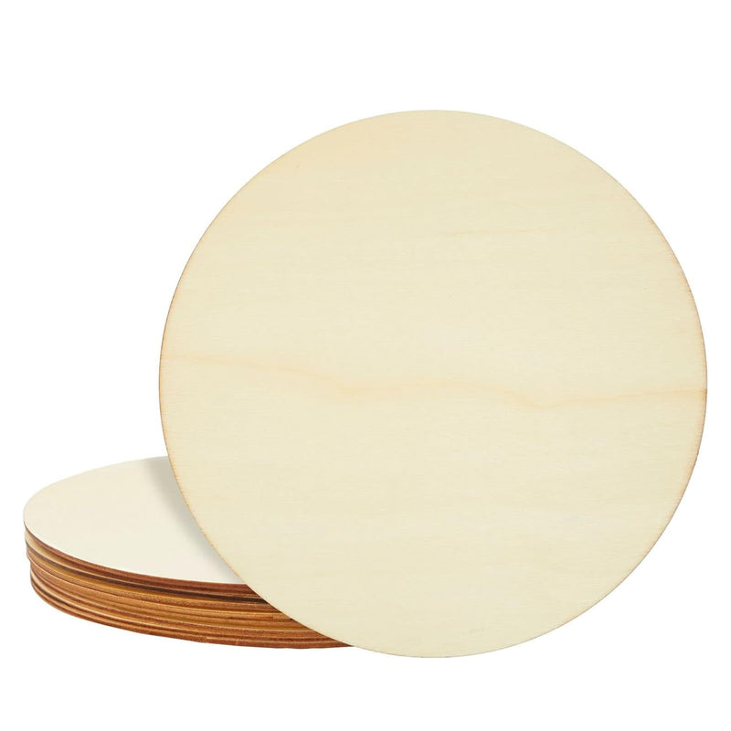 10 Inch Wooden Circles For Crafts, Unfinished Wood Rounds For Diy Signs, Art P