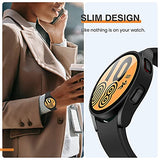 [2Pack for  Galaxy Watch FE 2024/5 2022/4 2021 Screen Protector Case 40mm Accessories, Protective Face Cover Built-in Tempered Glass Film