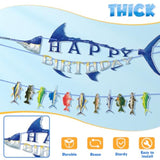 Fishing Happy Birthday Party Banner - Gone Fishing String Hanging Banner With Pre-Strung Fishing Banner Supplies For Boys Litter Fisherman Birthday Party Hanging Wall Decorations