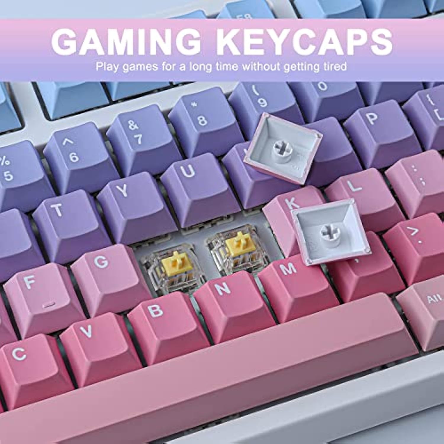Pbt Keycaps, 129 Keys Dye Sublimation Cherry Profile Keycaps With 6.25U Spaceb