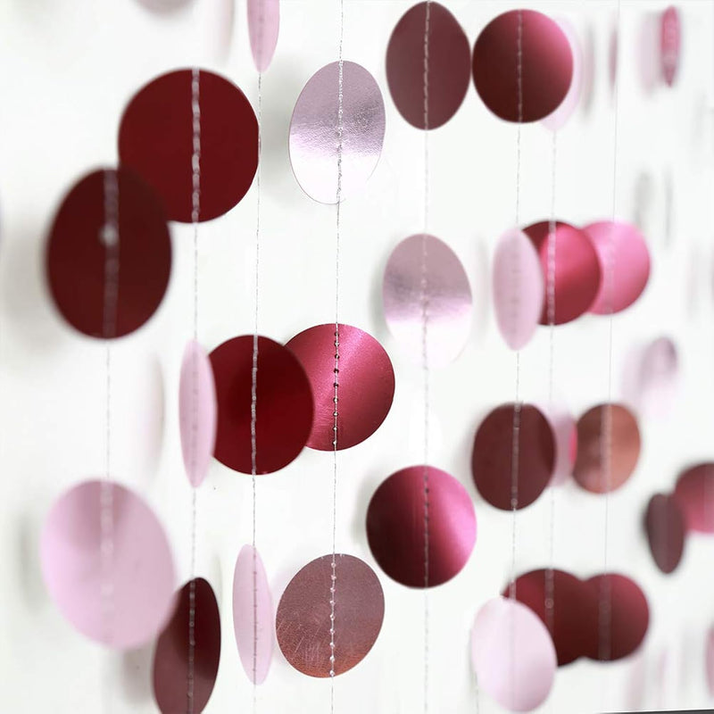 Pink Burgundy Circle Dots Garland Wedding Party Decoration Hanging Str