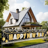 2026 Happy New Year Extra Large Yard Banner 120x20 Inch for Party Decor