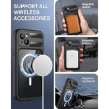 Magnetic For Iphone 15 Plus Case, Ip68 Waterproof Dustproof Case, [Compatible With Magsafe] [Built-In Screen Protector] Full Body Heavy Duty Rugged Phone Cover 6.7 Inch, Black/Clear