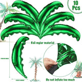 100Pcs Tropical Party Balloon Set – Palm Leaf & Coconut Balloons for Luau, Birthday, Shower