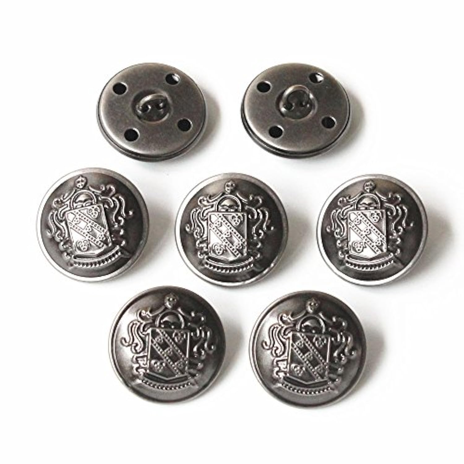 10Pcs 1 Inch (25Mm) Large Antique Metal Buttons With Shank For Blazers