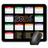 2026 Calendar With Holiday Mouse Pad, Gaming Rectangle Mousepad For Computer Laptop Desk Mat,Cute For New Year Office Accessories (9.5 X 7.9 Inch) - Black