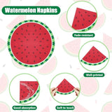 100Pcs Watermelon Napkins, Disposable Watermelon Slices Napkins, Picnic Napkins For Kids Baby Shower Summer Tropical Fruit Watermelon Party Supplies, 13 X 13 Inches