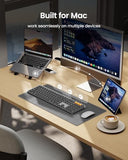 Backlit Bluetooth Keyboard For Mac, K100-A Wireless Quiet Keyboard For Mac, Low Profile, Full Size, Multi-Device, Rechargeable, No Usb, For Macbook Pro/Air, Iphone, Ipad, Space Gray