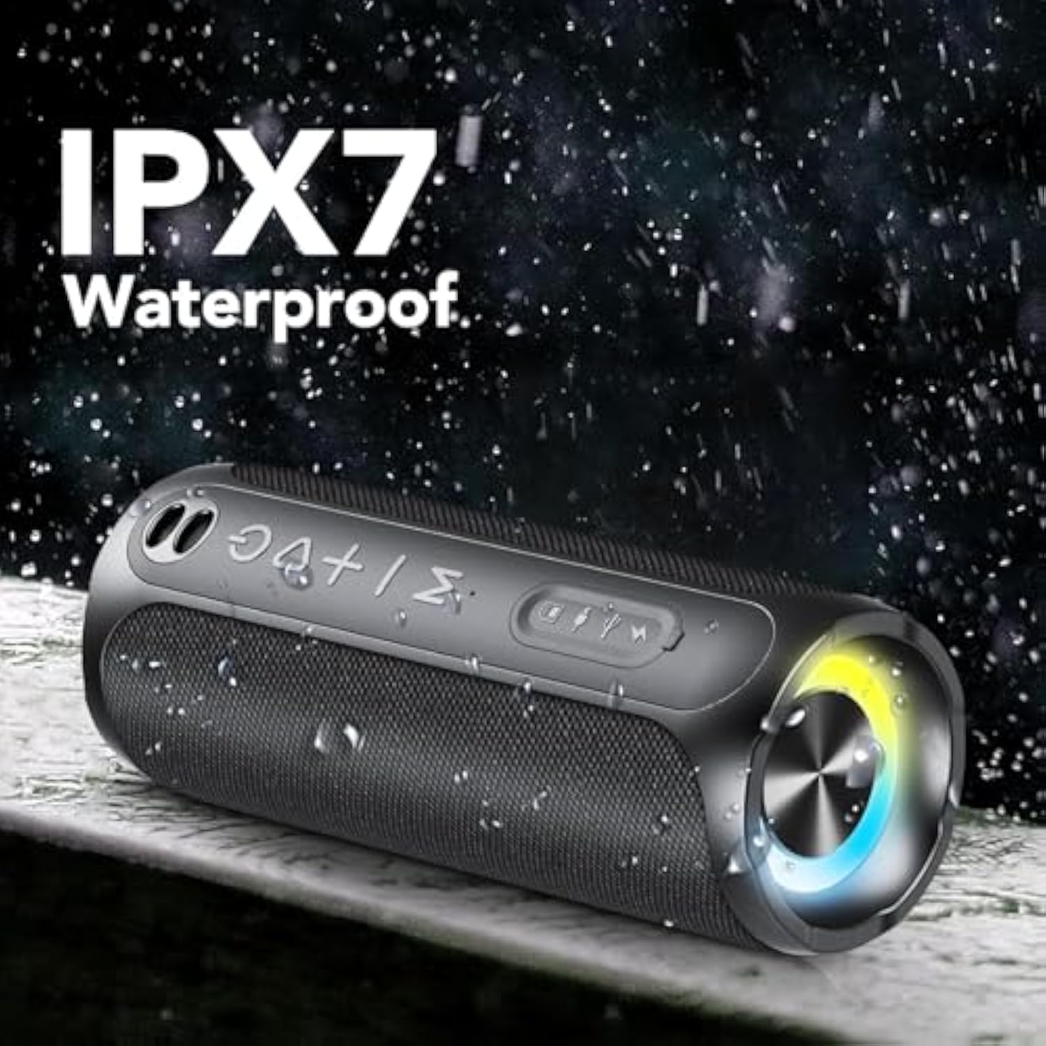 Portable Bluetooth Speakers, Ipx7 Waterproof Speaker Bluetooth Wireless, 20W Loud Stereo Sound, 24H Playtime, Rgb Lights, Dual Pairing, Bluetooth 5.3 Wireless Speaker For Travel Outdoor Home Party