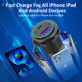 83W12V Usb Outlet 65W Usb C For Laptop Car Charger Socket Quick Charge3.0 18W With Power Switch Long Body Waterproof Adapter For Car Boat Marine Truck Golf Rv