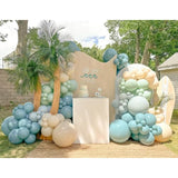The Big One Balloon Garland Arch Kit, 141Pcs Haze Fog Blue Mist Green And Sand White Balloons For Beach Party Decorations Surf Theme First Birthday On Board Boho Baby Shower Supplies