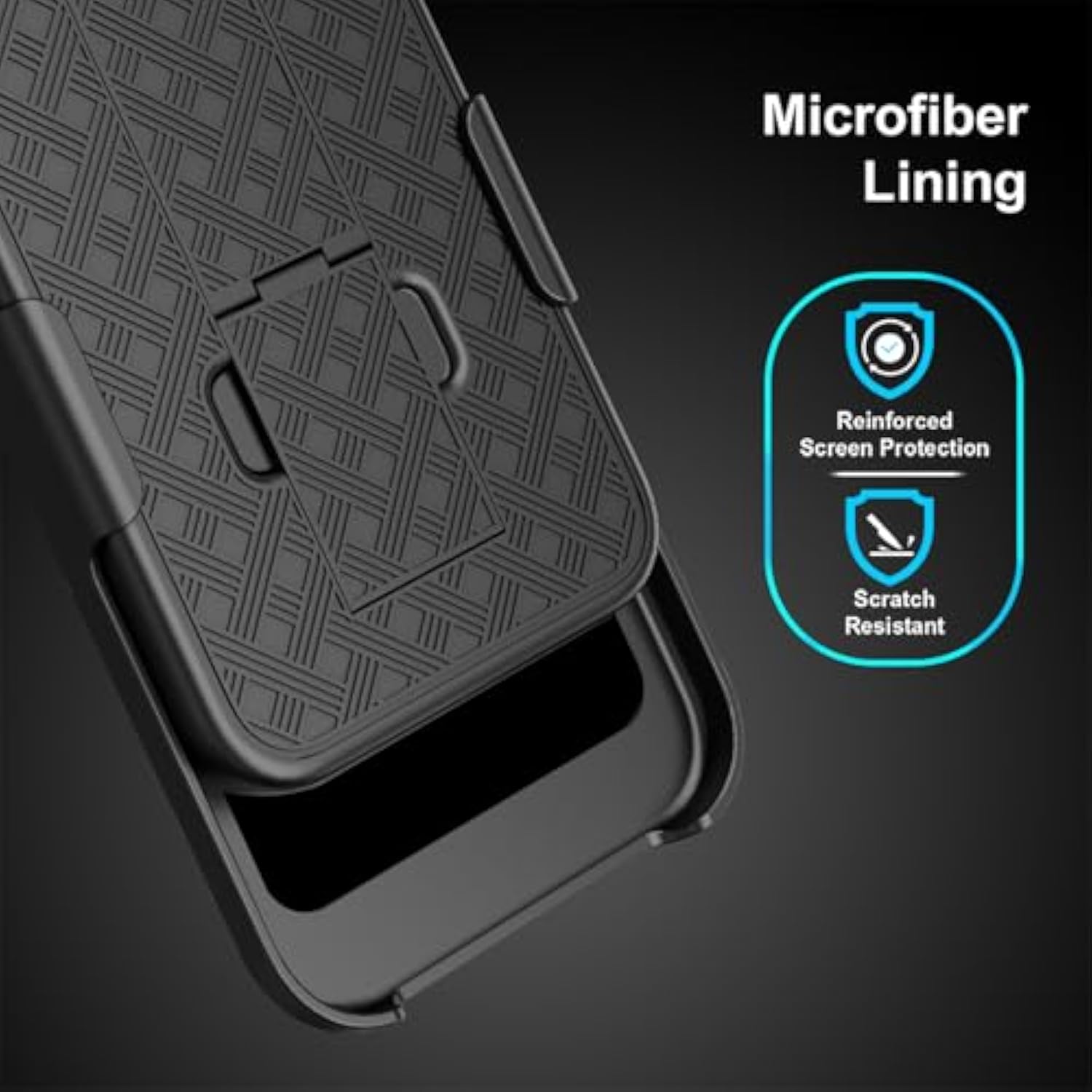 For Pixel 10/10 Pro Holster Case With Belt Clip & Kickstand, 2-In-1Rugged Bumper Cover Full-Body Military Grade Protection (Black)