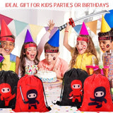 112 Pcs Ninja Pirate Party Favors With Drawstring Backpack Headband Inflatable Sword Bracelet Sticker Keychain Stretch Ninja Or Pirate Eye Mask For Karate Birthday (Ninja Style)
