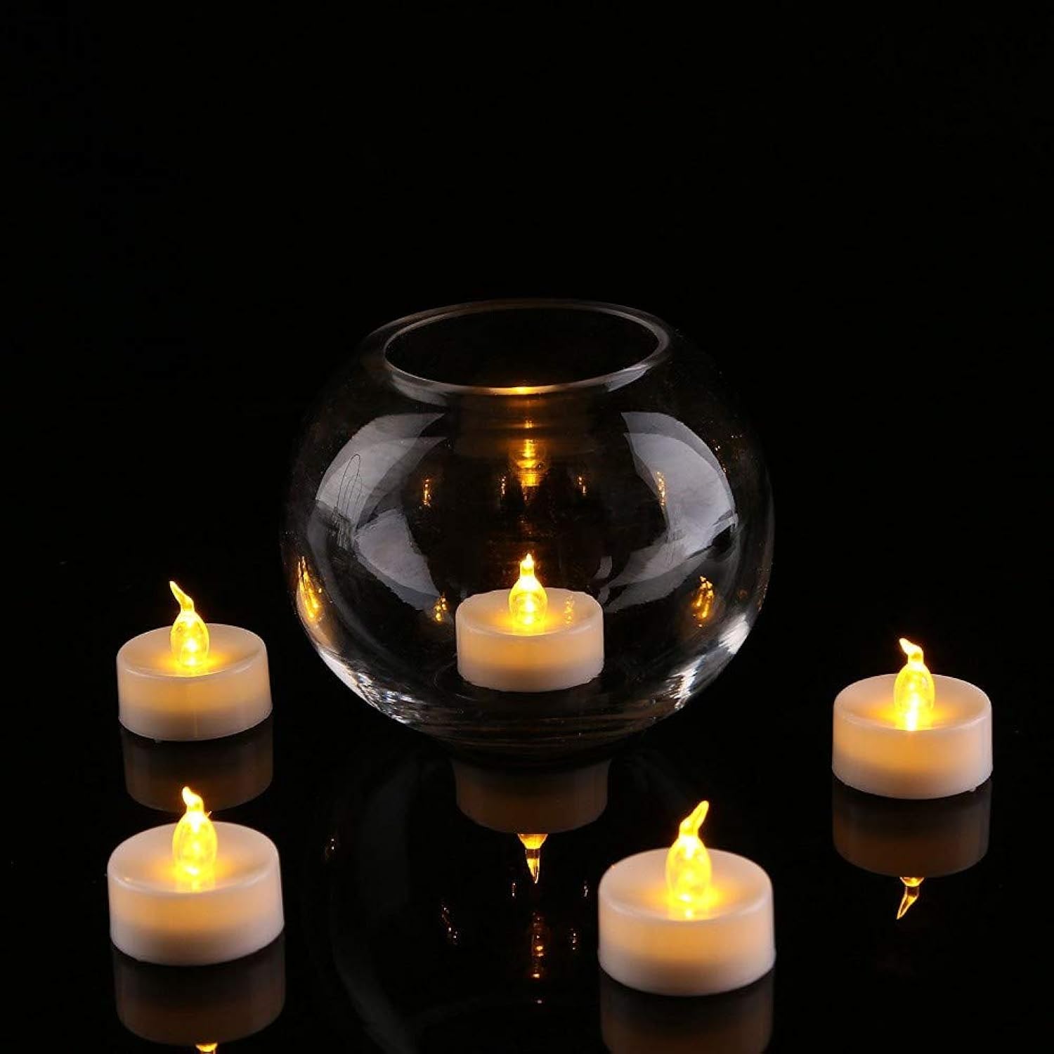 24 Pack Flameless Led Tea Lights Candles, Warm Yellow Last 200 Hours,Flickering Tealight Candles,Battery Operated Tea Lights For Home Decoratioin