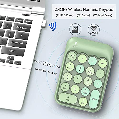 Wireless Numeric Keypad 18 Keys With 2.4G Mini Portable Silent Number Pad Usb Receiver Financial Accounting Keyboard Extensions For Laptop Desktop Pc Problack Mix