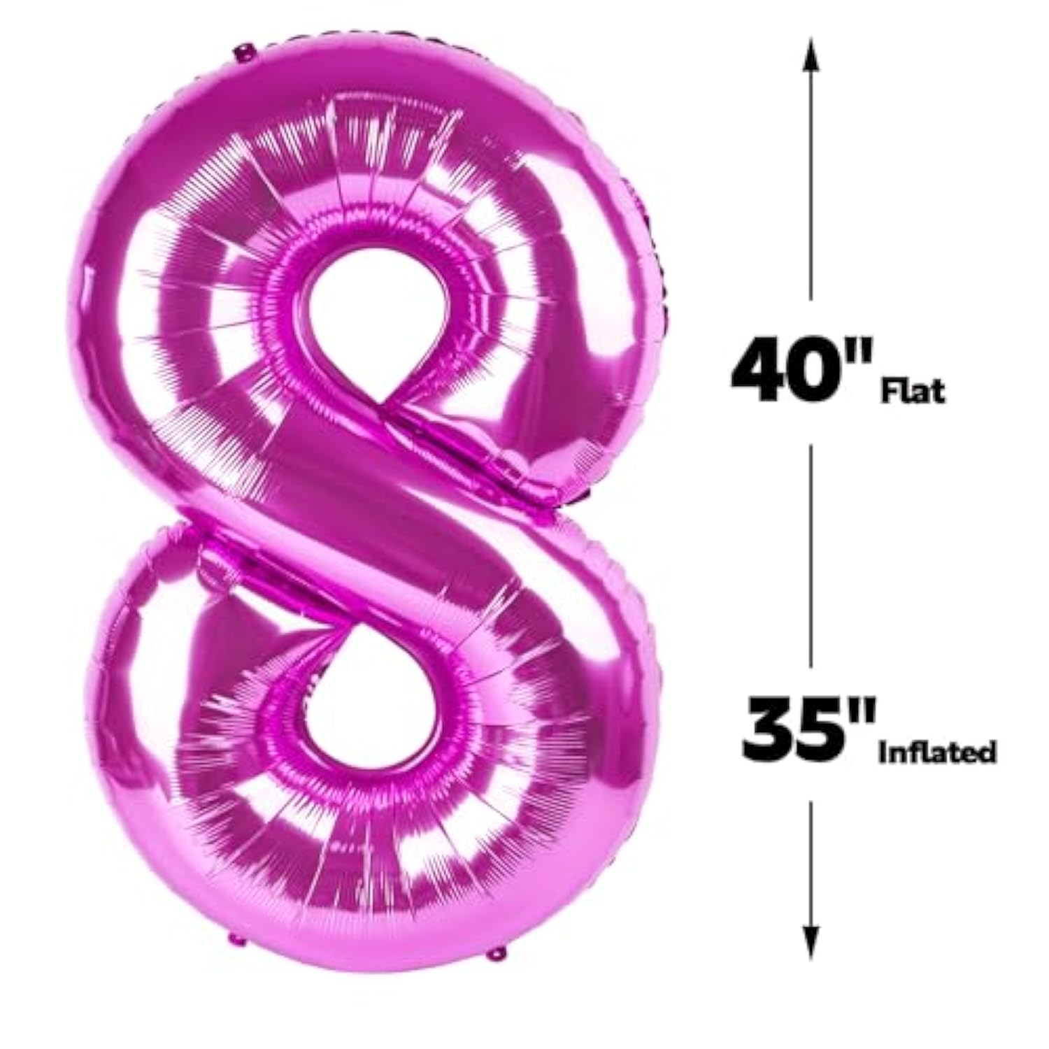 40-Inch Rosy Purple Foil Number 8 Balloon for Birthday and Party Celebrations