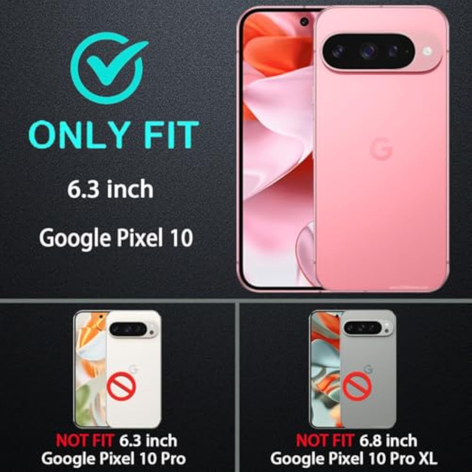 Google Pixel 10 3 in 1 Heavy Duty Shockproof Case with Tempered Glass Screen Protector and Camera Lens Protector