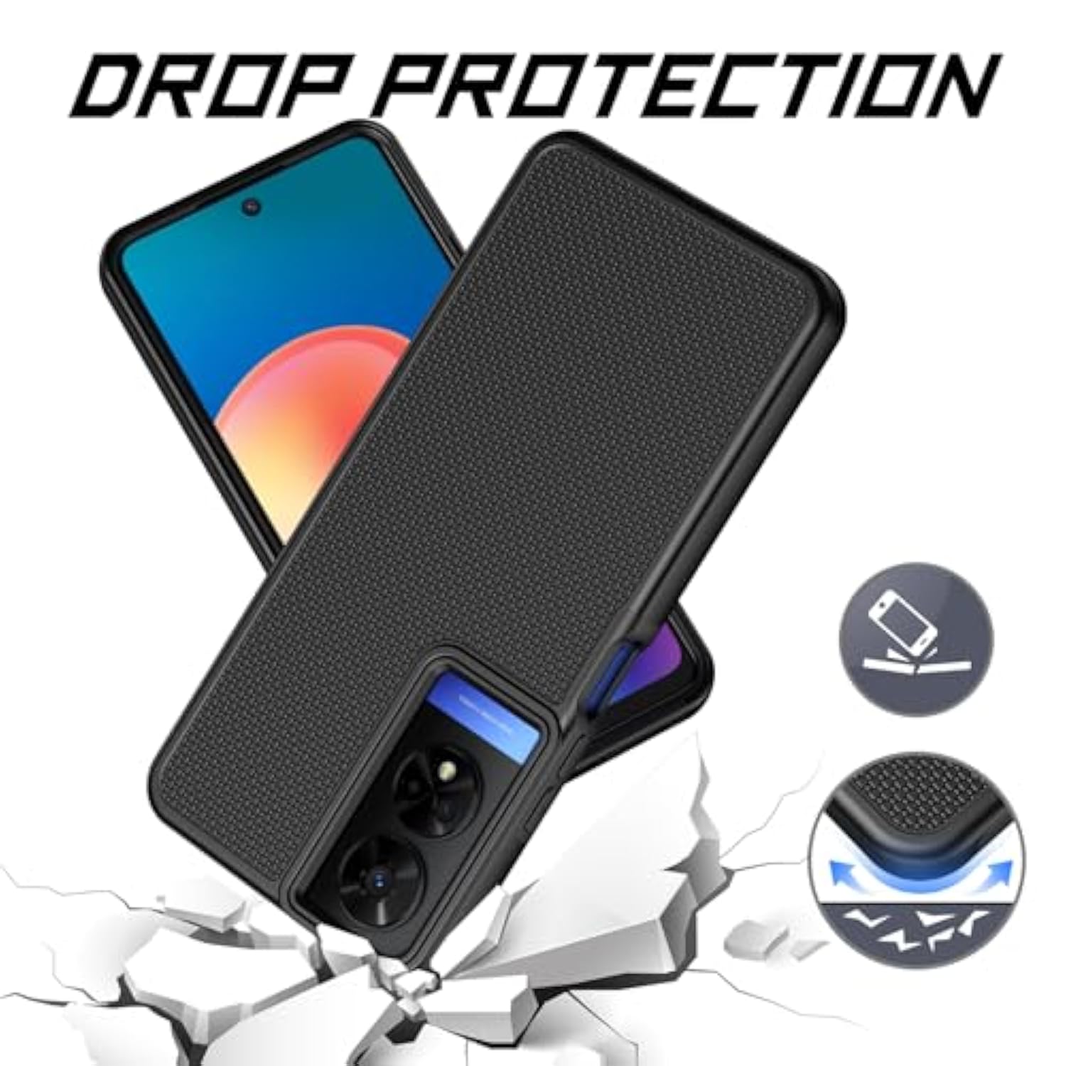 For Tcl 50 Xe 5G Case With Screen Protector,Tcl 50 Xe Nxtpaper 5G Phone Case Dual Layer Design Heavy Duty Protection,Slim Fit Lightweight Rugged Shockproof Military Grade Cover For Tcl 50Xe Black