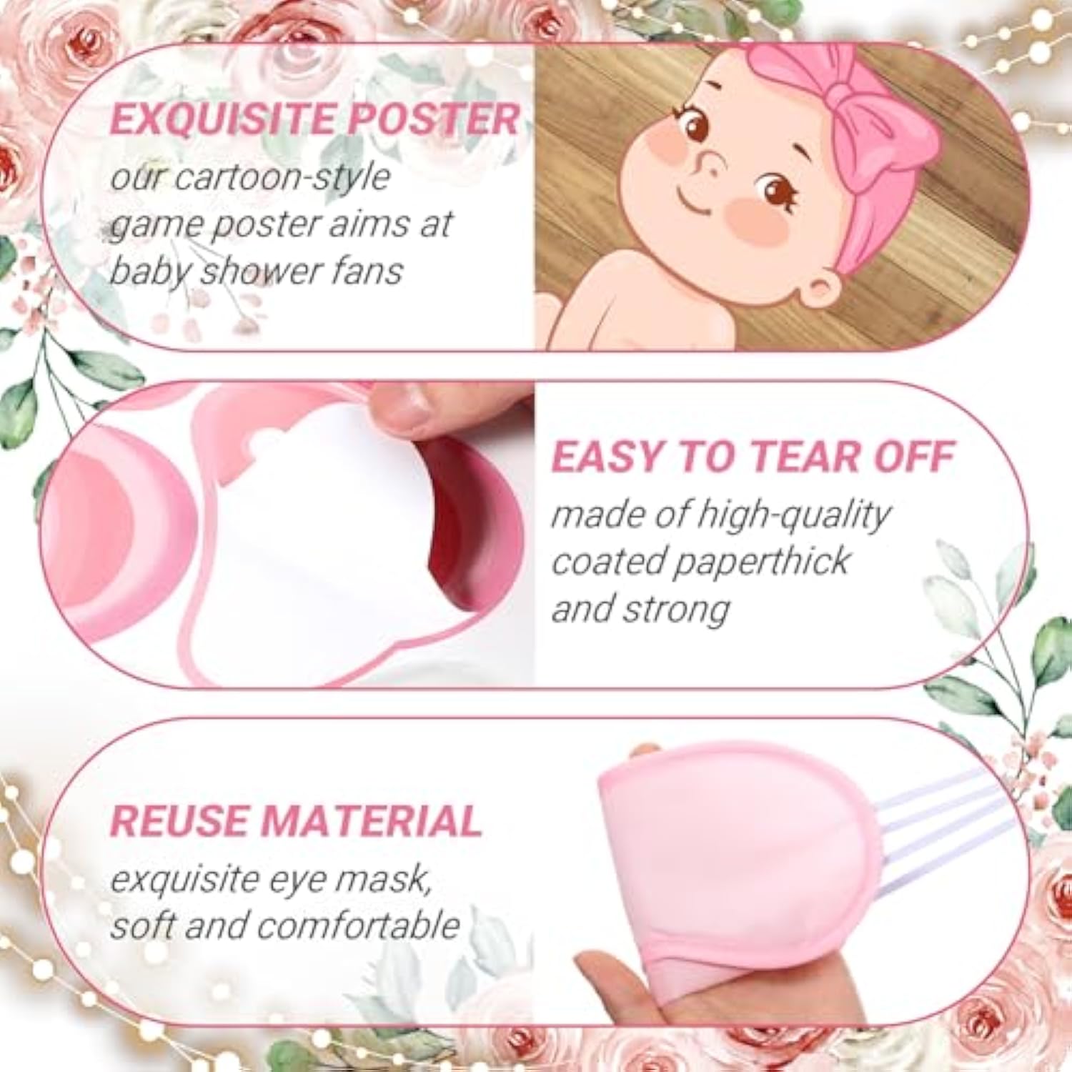 Pin The Pacifier Baby Shower Game Baby Shower Party Decorations Include Large Poster 24 Pacifier Stickers Blindfold Game Set For Birthday Party Decor Supplies(Country Girl)