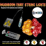 Mushroom Décor Fairy String Lights-3D Mushroom Lights Usb Plug In Or Battery Operated 7Ft 20 Led With Timer And Dimmer-
