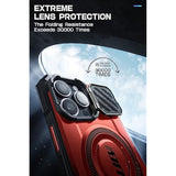 SUPCASE for iPhone 14 Pro Max Case/iPhone 13 Pro Max Case with Camera Cover Stand, [Compatible with MagSafe] [Built-in Belt-Clip] Heavy Duty Magnetic Phone Case for iPhone 14/13 Pro Max, Ruddy