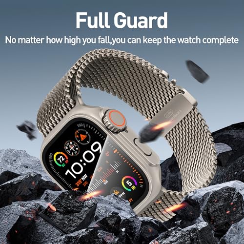 for Apple Watch 46mm Tempered Glass Screen Protector Case, [Looks Like Ultra] All-Round Durable Hard PC Protective Cover for iWatch Series 11/10