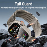 for Apple Watch 46mm Tempered Glass Screen Protector Case, [Looks Like Ultra] All-Round Durable Hard PC Protective Cover for iWatch Series 11/10
