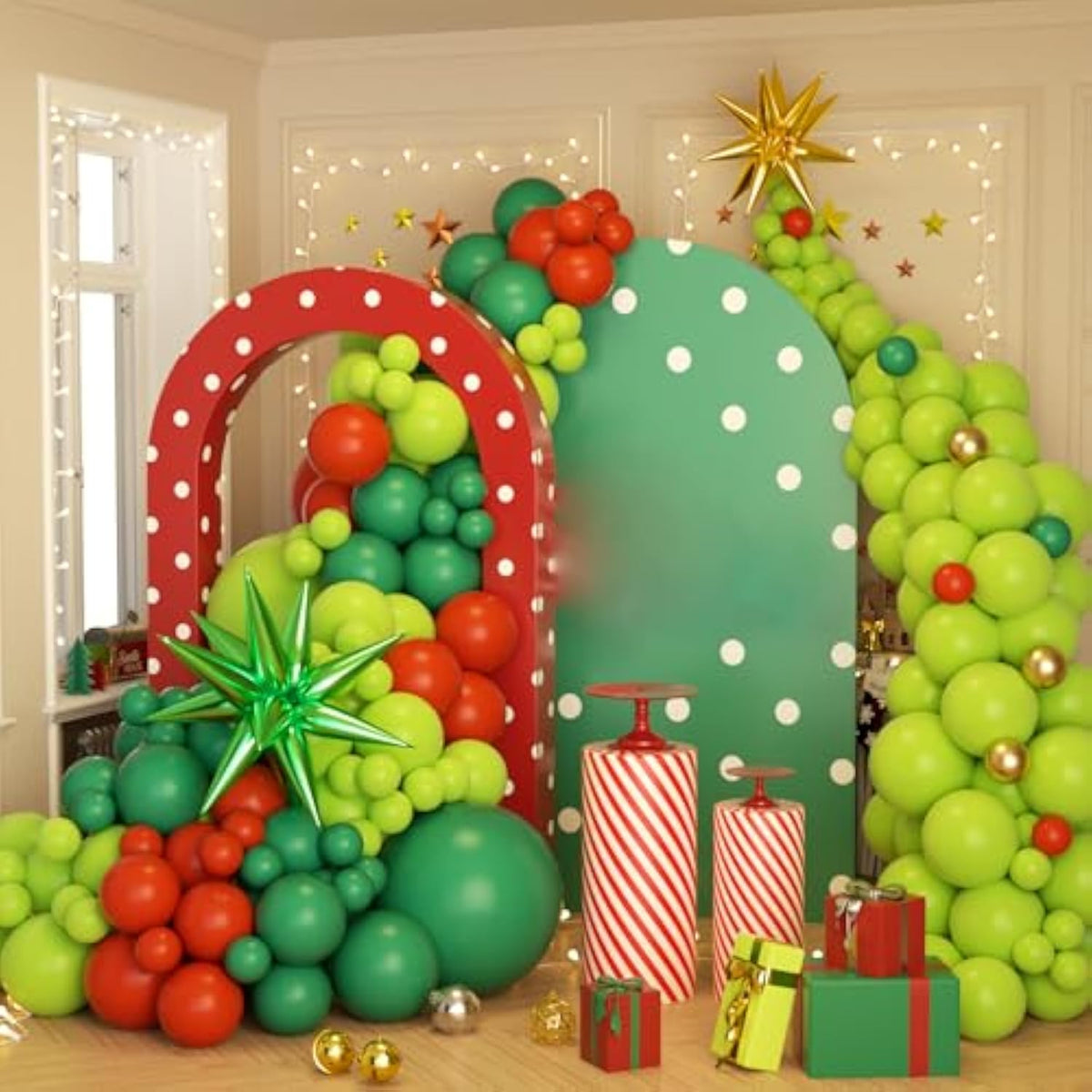 Green Balloon Arch Kit 178 Pcs Christmas Balloon Arch Garland Kit Includes Green And Red Balloons Include Green Red Balloons For Christmas Birthday Party Decorations Supplies