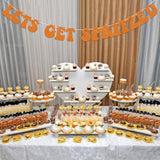 Let'S Get Spritzy Banner - Spritzed Decorations, Love At First Spritz Bridal Shower Party Decor, Get Spritzed Decorations Orange Glitter