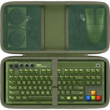 Hard Travel Case Compatible With 8Bitdo Retro Mechanical Keyboard 87 Keys Dual Super Programmable Buttons (Green Case)