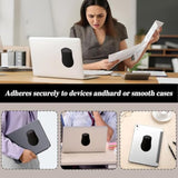 2 Pack Gray Mouse Holder For Laptop Stick On, Mouse Travel Case, Stick-On Mouse Pouch For Computer Laptop Office(Black)