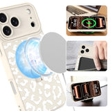 Magnetic for iPhone 17 Pro Max Case with Finger Strap, Compatible with Magsafe, Cheetah Print Pattern for Women Girls, Slim Shockproof Soft TPU Case