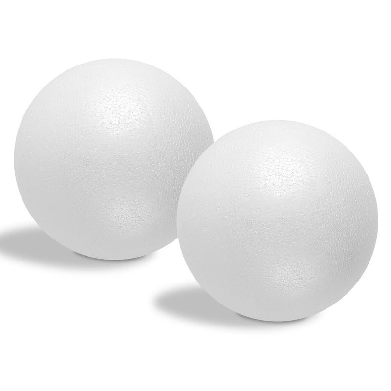 2Pcs 6 Inch White Foam Balls, White Polystyrene Balls Craft Foam Balls For Art