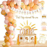 Boho “First Trip Around the Sun” Birthday Decor – 1st Birthday Sun-Themed Party Kit for Girls